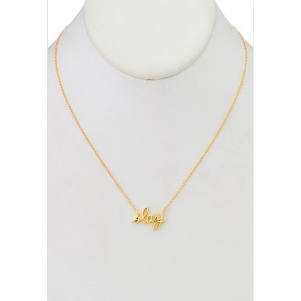 Slay script gold plated necklace - Picture 5 of 6